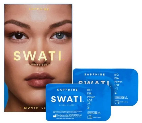 SWATI - Färgade kontaktlinser 1 Månad Sapphire
